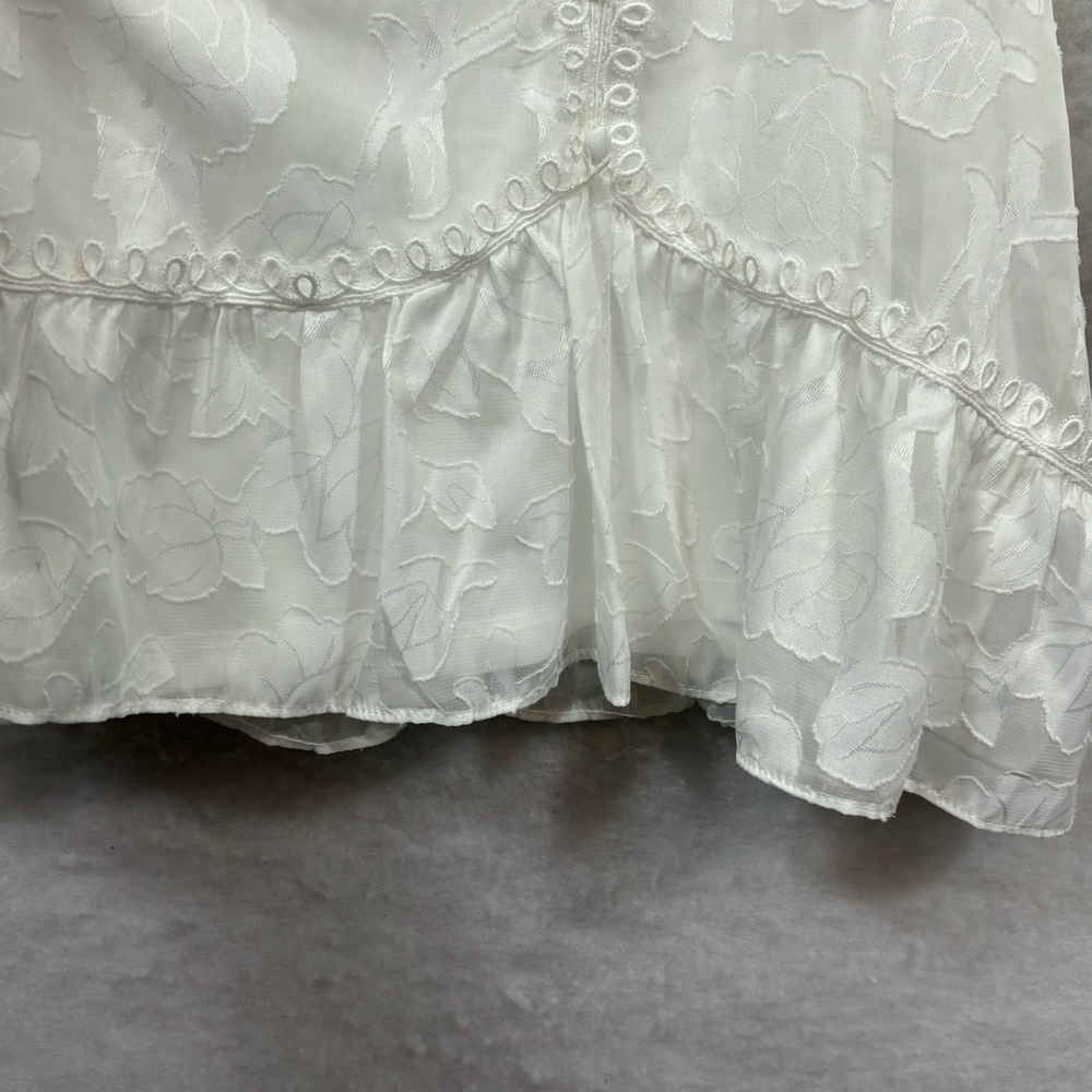 Lulus State of Grace White Long Sleeve Cutout Minidress Small - Picture 7 of 15